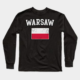 Warsaw Poland Flag Long Sleeve T-Shirt